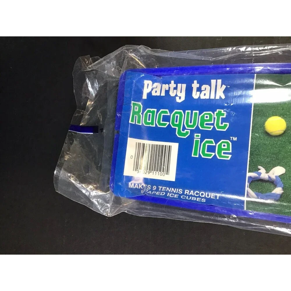 PARTY TALK Tennis Racquet Pickle Ball SHAPED ICE CUBE TRAY Blue